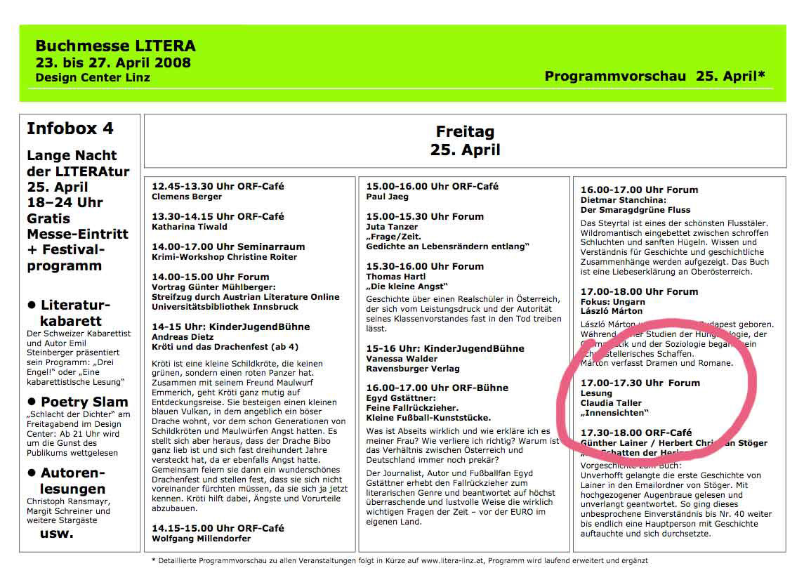 Litera 2008 Linz Buchmesse
